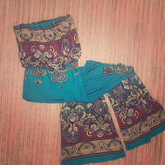 Teal pantsuit - Picture 1 of 4